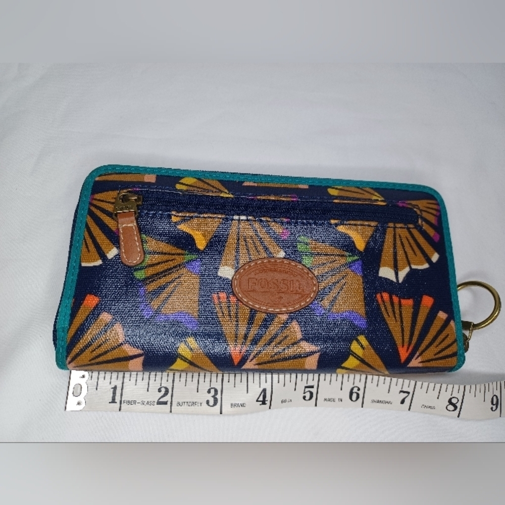 Fossil Navy Floral Wallet
